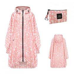 MianYaLi Damen Wasserdicht Regenponcho Unisex Regenjacke Wasserdicht Regencape mit Kapuze wasserdicht mit Reißverschluss im Freien von MianYaLi