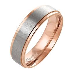 Mianova Band-Ring Edelstahl gebürstet Herrenring Damenring Partnerring Verlobungsring Damen Herren Silber Rosegold Größe 49 (15.6) von Mianova