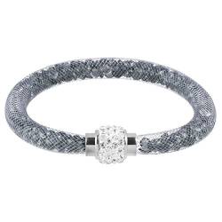 Mianova Damen Armband Armreif Stardust mit Kristallen Glitzerkugel und Magnetverschluß Grau von Mianova