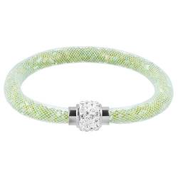 Mianova Damen Armband Armreif Stardust mit Kristallen Glitzerkugel und Magnetverschluß Hellgrün von Mianova
