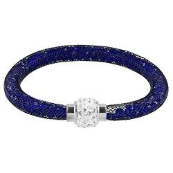 Mianova Damen Armband Armreif Stardust mit Kristallen Glitzerkugel und Magnetverschluß Königsblau von Mianova