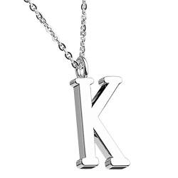 Mianova Damen Halskette Kette mit Buchstaben Anhänger Silber Buchstabe K von Mianova