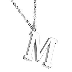 Mianova Damen Halskette Kette mit Buchstaben Anhänger Silber Buchstabe M von Mianova