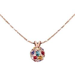 Mianova Damen Kette Halskette Shamballa Kugel Anhänger mit Zirkonia Strass Kristallen Glitzer Steinen Bronze Rosegold Gold Multicolor von Mianova