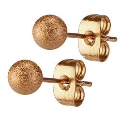 Mianova Ohrringe Ohrstecker mit Kugel Perlen Perlenohrstecker Perlenohrringe Diamant Glitzer Optik Klein Rund Damen Herren Kinder Rosegold 3mm von Mianova