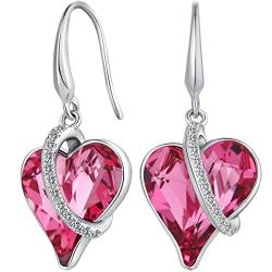 Ohrringe Silber 925 Hängend, Ohrringe Damen Hängend Herz Unendlichkeit, Silber Ohrringe 925 Damen Hängend, Ohrringe Damen Hängend Herz, Ohrringe Damen Herz Rosa Hängend, Ohrringe Silber Hängend von Miaofu