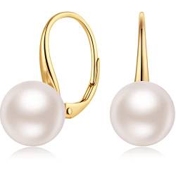 Perlenohrringe Gold Perle Ohrringe Miaofu Silber Perlen Ohrringe Hängend Damen Perlenohrringe Gold Perle Silber Ohrringe Pearl Earrings Hängende Perlen Ohrringe,Perlenohrringe Weißgold von Miaofu