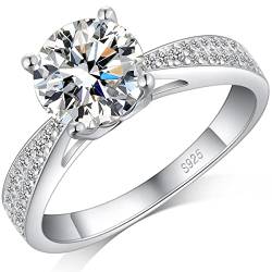 Verlobungsring Ehering Trauringe Ring für Damen Engagement Ring Promise Ring Jubiläumsring Size 52 Promise Ring for Her Trauringe Damen,Ring Silber Damen,Verlobungsring für Damen Freundschaftsringe von Miaofu