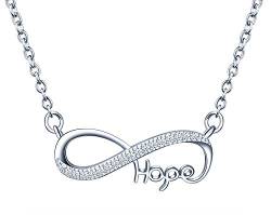 MicLee Damen "Hope" Unendlichkeit Zeichen Halskette Fashion 925 Sterling Silber Zirkonia Anhänger Kette mit Geschenkbeutel Super Geschenk von MicLee