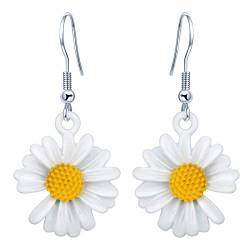 MicLee Damen Ohrringe Ohrhaken 925 Sterling Silber Sterling Süßes kleines Gänseblümchen Sommer Ohrhänge Ohrschmuck mit Geschenkbeutel,Super Weihnachten Geschenk von MicLee