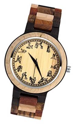 MicLee Herren Bambusuhr Holzuhr Analog Quarzwerk Armbanduhr Für Männer Ehemann Geschenke von MicLee