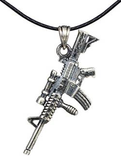 MicLee Herren Halskette 925 Sterling Silber Gewehr Anhänger Kette mit Geschenkbeutel Super Geschenk für Vatter Freund von MicLee