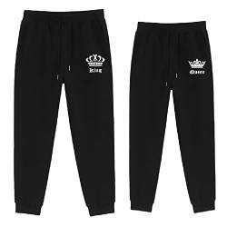 Micaxili Partnerlook Pärchen Jogginghose Paar King und Queen Hosen Partner Jogginghose Damen Herren Partner Geschenke 1 Stück(BK-Queen-L) von Micaxili