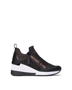 MICHAEL KORS Damen Willis Wedge Trainer Sneaker, Black/Bronze, 37 EU von Michael Kors