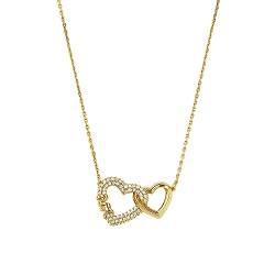 Michael Kors Damen-Halskette „Premium Kors Love“ aus goldfarbenem Sterlingsilber mit Anhänger, MKC1641AN710 von Michael Kors