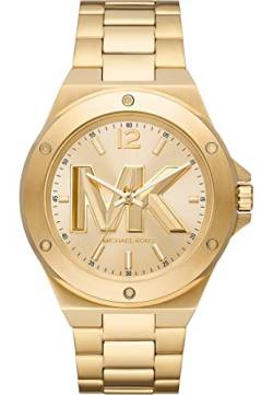 Michael Kors Herren Quartz Armbanduhr, 45.00mm GehäusegröÃŸe mit Gold analog Zifferblatt und Gold Metallarmband Armband MK8939 von Michael Kors