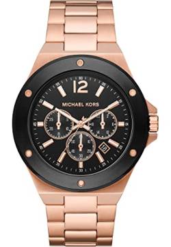 Michael Kors Lennox Chronograph für Herren, Edelstahluhr, 45 mm Gehäusegröße mit Edelstahlarmband von Michael Kors