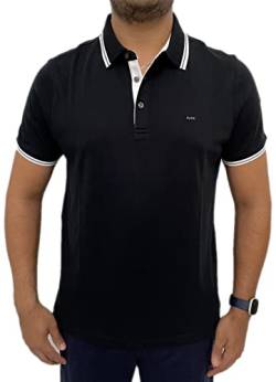 Michael Kors Mens Pima Soft Touch Classic Fit Polo Shirt Short Sleeve Pique (Large, True Black) von Michael Kors