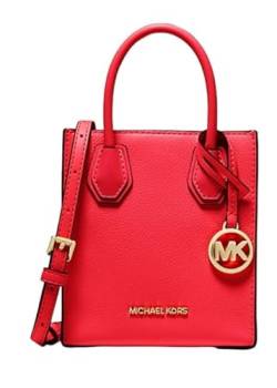 Michael Kors Mercer Umhängetasche aus genarbtem Leder, extra klein, Dk Sangria, Extra-Small von Michael Kors