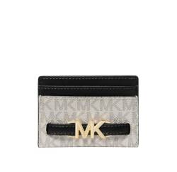 Michael Kors Reed Large Card Holder Wallet MK Signature Logo Leather, Vanille / Schwarz von Michael Kors