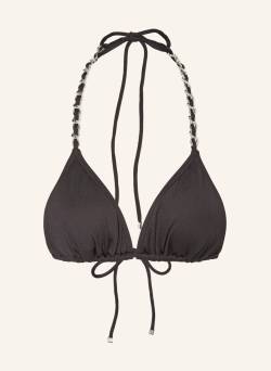 Michael Kors Triangel-Bikini-Top Chain Solids schwarz von Michael Kors