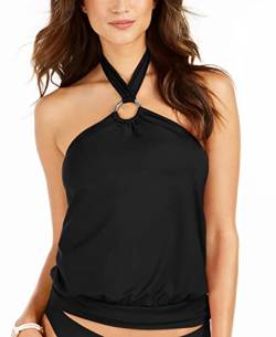 Michael Michael Kors Iconic Solids Blouson Neckholder Tankini Top - Schwarz - X-Small von Michael Kors