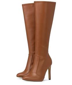 Michael Soul Donna - Klassische Stiletto Stiefel in braun matt Schuhgröße EUR 41 von Michael Soul