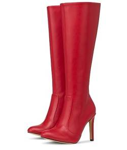 Michael Soul Donna - Klassische Stiletto Stiefel in rot matt Schuhgröße EUR 37 von Michael Soul