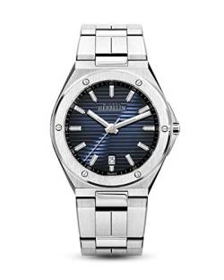 Michel Herbelin Herren Analog Quarz Uhr mit Edelstahl Armband 12245B15 von Michel Herbelin