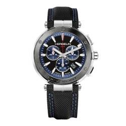 Michel Herbelin Herren Analog Quarz Uhr mit Gummi Armband 37688AG65 von Michel Herbelin