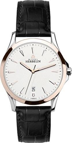 Michel Herbelin Herren-Armbanduhr Lyre Analog Quarz Leder 12213/TR12 von Michel Herbelin