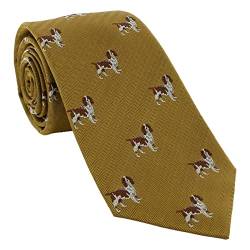 Gold Beagle Silk Krawatte von Michelsons of London von Michelsons of London