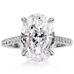 Michooyel S925 4ct Oval Cut Zirkonia Verlobungsringe für Frauen Ehering Versprechensring Sterling Silber Ehering von Michooyel