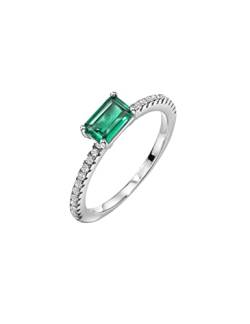 Michooyel S925 4x6mm Lab-created Smaragd Verlobungsring Sterling Silber Ring Zirkonia Feiner Schmuck für Frauen von Michooyel