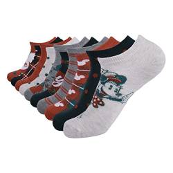 MICKEY MOUSE Damen No Show Socken, Holiday Ivory Heather (10 Stück), One Size von Mickey Mouse