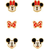 Mickey Mouse - Disney Ohrstecker-Set - Mickey und Minnie - für Damen - goldfarben  - Lizenzierter Fanartikel von Mickey Mouse