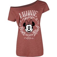 Mickey Mouse - Disney T-Shirt - Minni Maus - Bows - M bis XXL - für Damen - Größe L - rot meliert  - Lizenzierter Fanartikel von Mickey Mouse