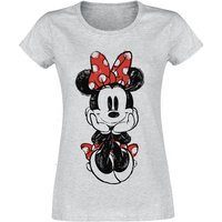 Mickey Mouse - Disney T-Shirt - Minnie Maus - S bis XXL - für Damen - Größe L - grau  - Lizenzierter Fanartikel von Mickey Mouse