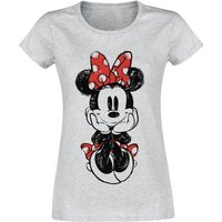 Mickey Mouse - Disney T-Shirt - Minnie Maus - S bis XXL - für Damen - Größe XL - grau  - Lizenzierter Fanartikel von Mickey Mouse