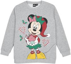 Mickey Mouse Kids - X-Mas -Minnie Frauen Sweatshirt grau 110/116 von Mickey Mouse