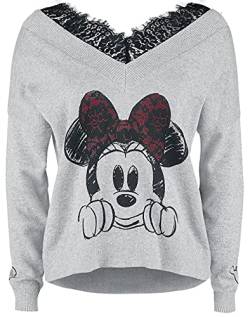 Micky Maus Minnie Maus Frauen Sweatshirt grau meliert M von Mickey Mouse
