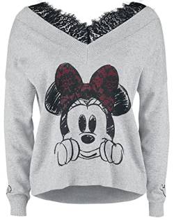 Micky Maus Minnie Maus Frauen Sweatshirt grau meliert XL von Mickey Mouse