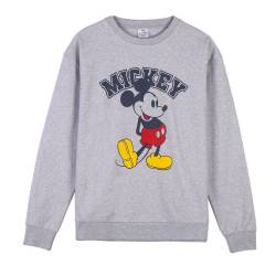 Unisex Sweater ohne Kapuze Mickey Mouse Grau - L von Mickey Mouse