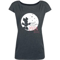 Mickey & Minnie Mouse Moon Damen Loose-Shirt dunkelgrau meliert von Mickey & Minnie Mouse