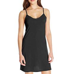 Micoden Damen Unterkleid Polyester Frauen Slinky Strappy Nachthemd Nachtkleid Sexy Unterrock Atmungsaktiv Nachtwäsche weich lang Pyjama Negligee Miederkleid von Micoden