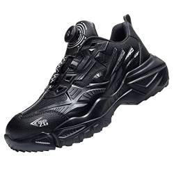 Micoklinlin Arbeitsschuhe Herren Leicht Mode-Knöpfe Sicherheitsschuhe Herren Safety Shoes for Men Industrial Construction Non-Slip Stahlkappenschuhe von Micoklinlin
