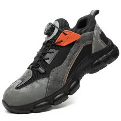 Micoklinlin Arbeitsschuhe Herren Sicherheitsschuhe Damen Leicht Mode Drehknopf Sneakers mit Stahlkappe Weiche Stahlkappenschuhe Safety Shoes von Micoklinlin