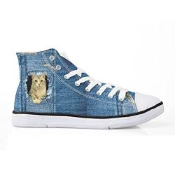 Micoklinlin Canvas Sneaker Damen Herren Neuerungen Muster Unisex Schnürsenkel Turnschuhe Leichte High Übergrößen segeltuchschuher für Paare von Micoklinlin