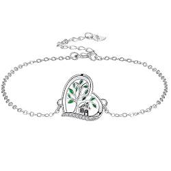 Micory Lebensbaum Armband für Damen 925 Sterling Silber Familie Anhänger Armbänder, Geburtstag Muttertag Schmuck Geschenke für Mama Tochter Oma Schwester von Micory