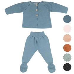 Micu Micu Newborn Baby Set 0-3 Monate, Baby Kleidung, 100% Bio Baumwolle, Extra Weich und Nahtlos, Neugeborenen Kleidung, Erstausstattung für Neugeborene, 2 Pieces, 56cm bis 62cm (Jeans) von Micu Micu